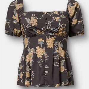 Torrid floral puff sleeve corset top brand with tag